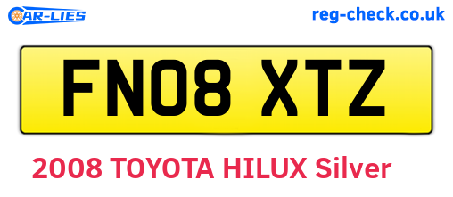 FN08XTZ are the vehicle registration plates.