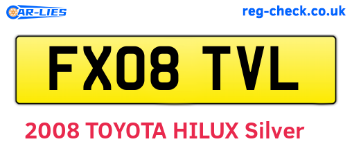 FX08TVL are the vehicle registration plates.
