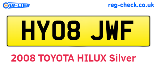 HY08JWF are the vehicle registration plates.