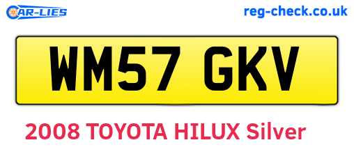 WM57GKV are the vehicle registration plates.