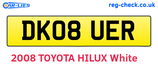 DK08UER are the vehicle registration plates.