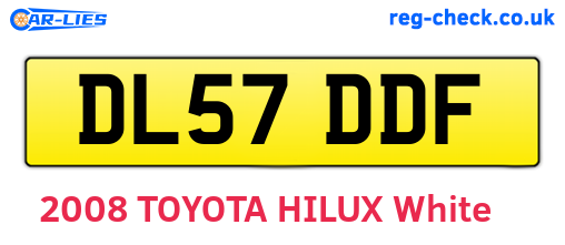 DL57DDF are the vehicle registration plates.