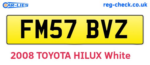 FM57BVZ are the vehicle registration plates.