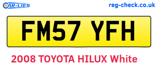 FM57YFH are the vehicle registration plates.