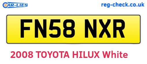 FN58NXR are the vehicle registration plates.