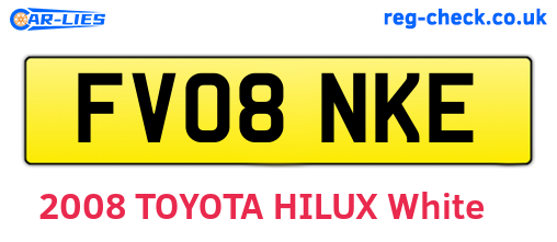 FV08NKE are the vehicle registration plates.