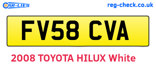 FV58CVA are the vehicle registration plates.