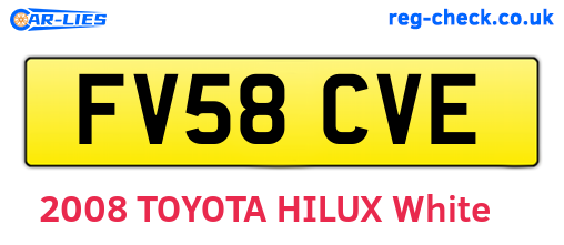 FV58CVE are the vehicle registration plates.