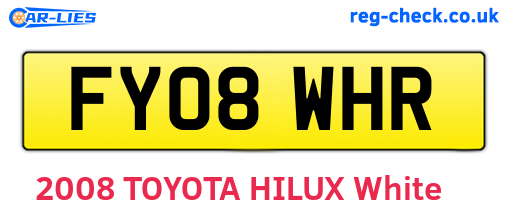 FY08WHR are the vehicle registration plates.