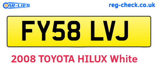 FY58LVJ are the vehicle registration plates.