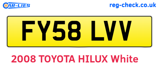 FY58LVV are the vehicle registration plates.
