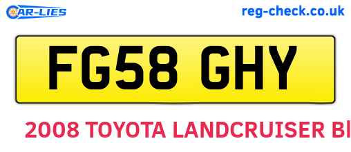 FG58GHY are the vehicle registration plates.