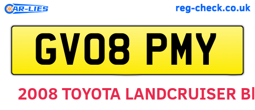 GV08PMY are the vehicle registration plates.