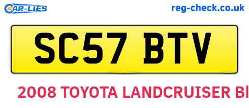SC57BTV are the vehicle registration plates.
