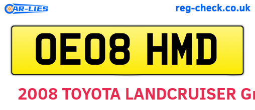 OE08HMD are the vehicle registration plates.