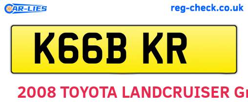 K66BKR are the vehicle registration plates.