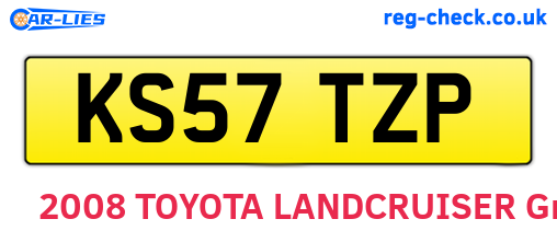 KS57TZP are the vehicle registration plates.