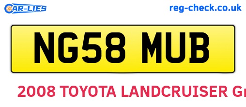 NG58MUB are the vehicle registration plates.