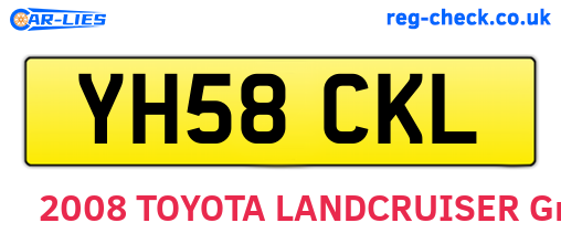 YH58CKL are the vehicle registration plates.