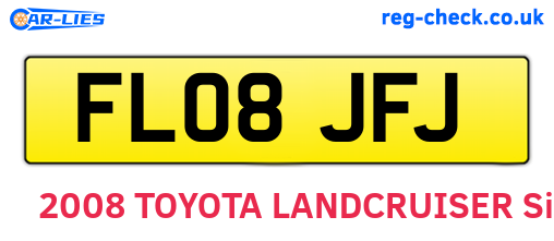 FL08JFJ are the vehicle registration plates.