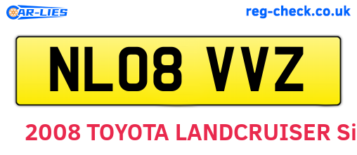 NL08VVZ are the vehicle registration plates.