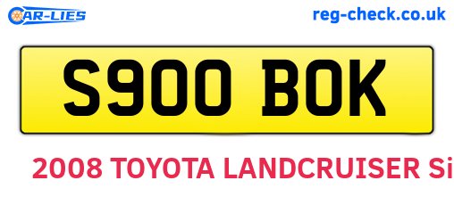 S900BOK are the vehicle registration plates.