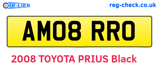 AM08RRO are the vehicle registration plates.