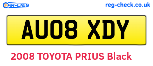 AU08XDY are the vehicle registration plates.