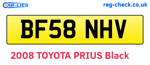 BF58NHV are the vehicle registration plates.