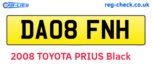 DA08FNH are the vehicle registration plates.