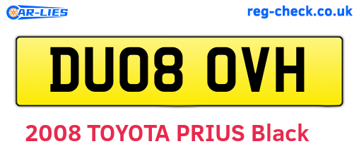 DU08OVH are the vehicle registration plates.