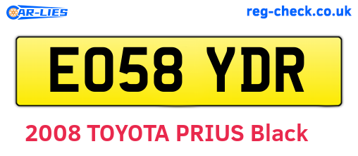 EO58YDR are the vehicle registration plates.
