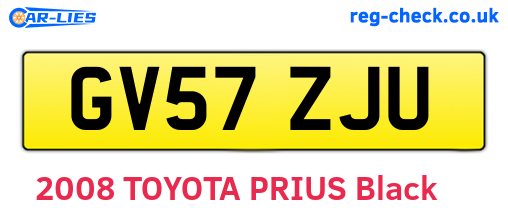 GV57ZJU are the vehicle registration plates.