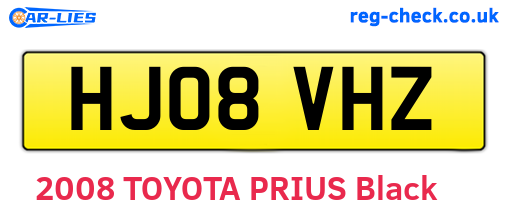 HJ08VHZ are the vehicle registration plates.