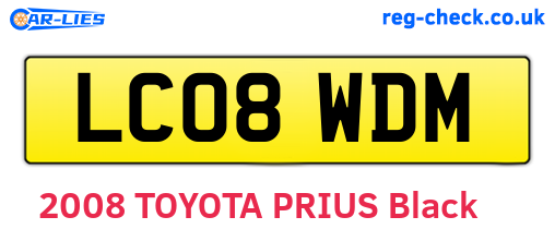 LC08WDM are the vehicle registration plates.
