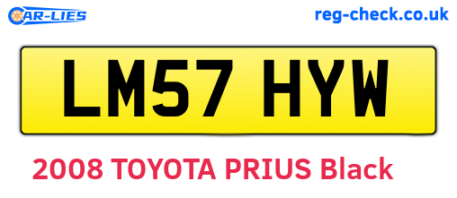 LM57HYW are the vehicle registration plates.