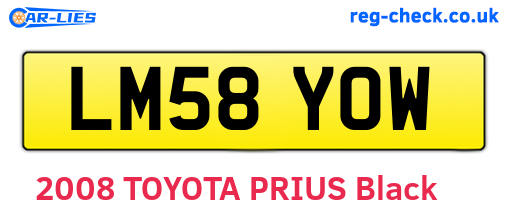 LM58YOW are the vehicle registration plates.