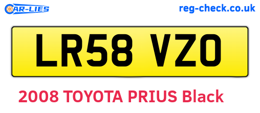 LR58VZO are the vehicle registration plates.