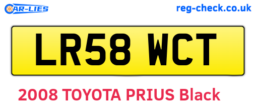 LR58WCT are the vehicle registration plates.