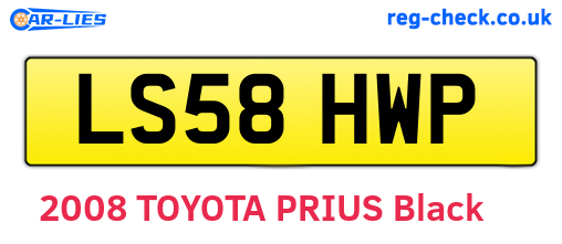 LS58HWP are the vehicle registration plates.