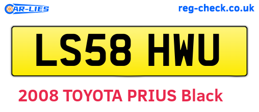 LS58HWU are the vehicle registration plates.