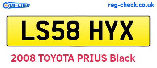 LS58HYX are the vehicle registration plates.