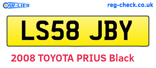 LS58JBY are the vehicle registration plates.