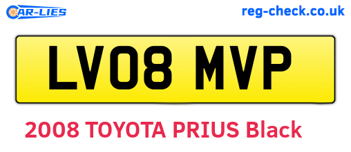LV08MVP are the vehicle registration plates.