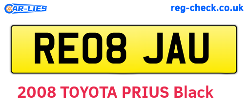 RE08JAU are the vehicle registration plates.