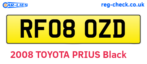 RF08OZD are the vehicle registration plates.