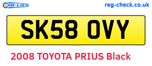SK58OVY are the vehicle registration plates.