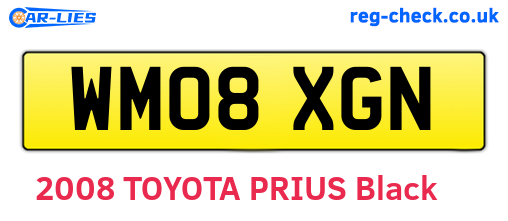 WM08XGN are the vehicle registration plates.