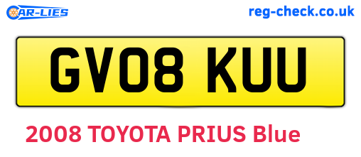 GV08KUU are the vehicle registration plates.