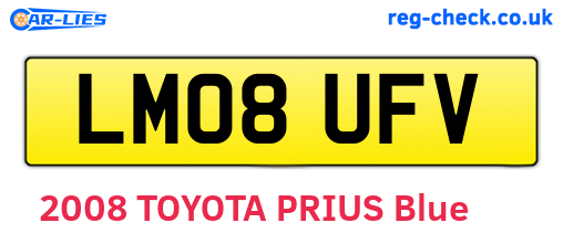 LM08UFV are the vehicle registration plates.